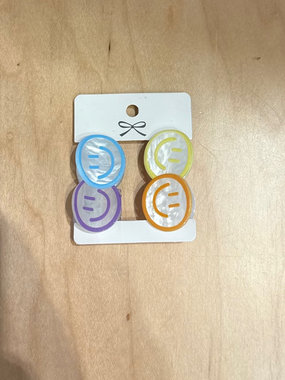 Kids Colorful Smile Clip Set - Blue, Purple, Yellow, Orange